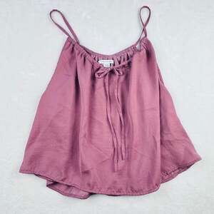 American Eagle Mauve Purple Tie-Front Silky Cami Tank Top Women's Size M